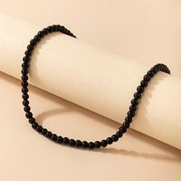 Fashion Jewelry Black Beaded Single Layer Necklace Geometric Bead Clavicle Chain main image 3