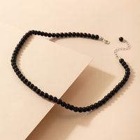 Modeschmuck Mit Schwarzen Perlen, Einlagige Halskette, Geometrische Halskette main image 4