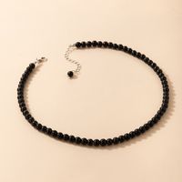 Chaîne De Clavicule De Perle Géométrique De Collier Monocouche Perlé Noir De Bijoux De Mode main image 5