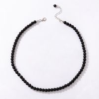 Modeschmuck Mit Schwarzen Perlen, Einlagige Halskette, Geometrische Halskette main image 6