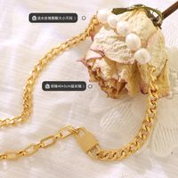 European And American New Hip-hop Style Thick Chain Lock Freshwater Pearl Necklace main image 4