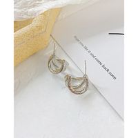 New Simple Fashion Trend Multi-layer Geometric Copper Earrings main image 3