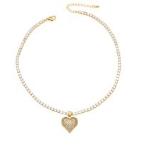 New Simple Necklace Fashion Heart-shaped Hollow Zircon Pendant Necklace main image 6