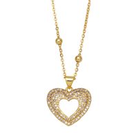 Simple Zircon Necklace Heart-shaped Hollow Cross Butterfly Pendant Clavicle Chain main image 3
