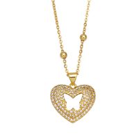 Simple Zircon Necklace Heart-shaped Hollow Cross Butterfly Pendant Clavicle Chain main image 5