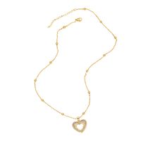 Simple Zircon Necklace Heart-shaped Hollow Cross Butterfly Pendant Clavicle Chain main image 6