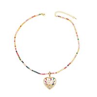 European And American Simple Hip-hop Necklace Copper Inlaid Colorful Zircon Necklace main image 5