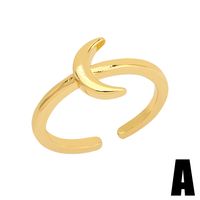 Fashion Copper Moon Opening Creative Simple Geometric Heart Ring main image 3