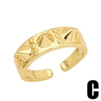 Fashion Copper Moon Opening Creative Simple Geometric Heart Ring main image 5