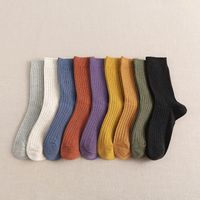 Pure Color Long Tube Cotton Cute Rib Mouth Candy Color Cotton Socks main image 4