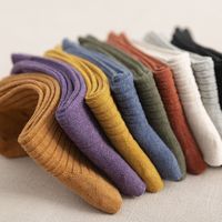 Pure Color Long Tube Cotton Cute Rib Mouth Candy Color Cotton Socks main image 5