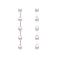 Korean Long Pearl Chain Earrings Tassel Pearl Fashion Earrings sku image 1