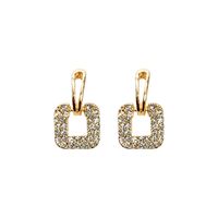 1 Pair Simple Style Square Inlay Alloy Zircon Drop Earrings sku image 3