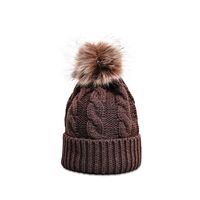 Autumn And Winter New Twist Knit Hat Wool Ball Fashion Trend Warmth Pure Color Woolen Hat sku image 4