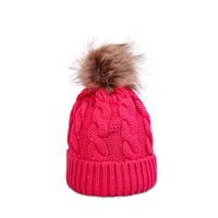Autumn And Winter New Twist Knit Hat Wool Ball Fashion Trend Warmth Pure Color Woolen Hat sku image 8