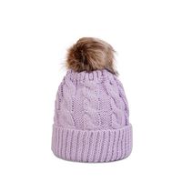 Autumn And Winter New Twist Knit Hat Wool Ball Fashion Trend Warmth Pure Color Woolen Hat sku image 9