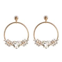 New Geometric Large Circle Rhinestone Earrings sku image 1