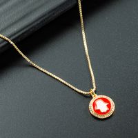 European And American Creative Palm Round Pendant Necklace Copper Clavicle Chain Jewelry sku image 1
