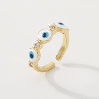 Fashion Color Oil Dripping Zircon Simple Fashion Eye Opening Ring sku image 1