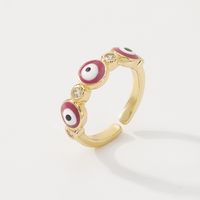 Fashion Color Oil Dripping Zircon Simple Fashion Eye Opening Ring sku image 2
