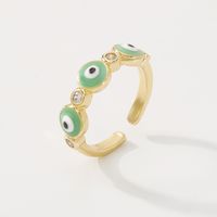 Fashion Color Oil Dripping Zircon Simple Fashion Eye Opening Ring sku image 5