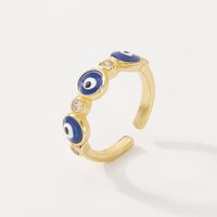 Fashion Color Oil Dripping Zircon Simple Fashion Eye Opening Ring sku image 3