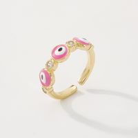 Fashion Color Oil Dripping Zircon Simple Fashion Eye Opening Ring sku image 4