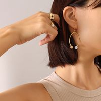 New Zircon Geometric Earrings Fashion Circle Earrings sku image 2