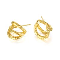 New Simple Fashion Trend Multi-layer Geometric Copper Earrings sku image 1