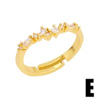 Fashion Geometric Irregular Zircon Index Finger Copper Ring sku image 5