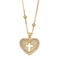 Simple Zircon Necklace Heart-shaped Hollow Cross Butterfly Pendant Clavicle Chain sku image 2