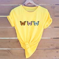 Three Little Butterflies Print Casual Short Sleeve T-shirt sku image 12