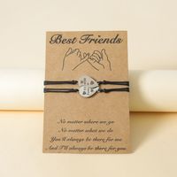 New Friends Friendship Bracelet Creative Stainless Steel Lettering Wax Thread Hand-woven Bracelet main image 3