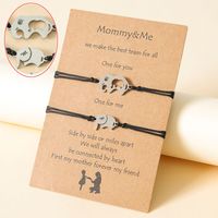 New Mother's Day Creative Stainless Steel Hollow Elephant Wax Rope Braided Bracelet main image 1