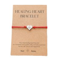 Healing Heart Bracelet European And American Stainless Steel Wax Wire Braided Bracelet main image 6