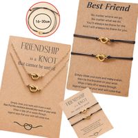 New Knot Card Necklace Stainless Steel Fine Throwing 18k Real Gold Knotted Pendant Clavicle Chain main image 3