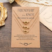 New Knot Card Necklace Stainless Steel Fine Throwing 18k Real Gold Knotted Pendant Clavicle Chain main image 5