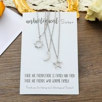 New Stainless Steel Sun Moon Star Necklace European And American Personality Pendent Necklace main image 3