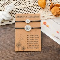 New Creative Wax Thread Braided Bracelet Stainless Steel Dandelion Mother And Daughter Bracelet main image 3
