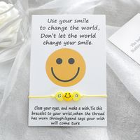 New Smile Card Bracelet Fashion Soft Ceramic Resin Heart-shaped Smiling Face Woven Bracelet main image 1