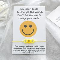 Nueva Tarjeta De Sonrisa Pulsera Moda Resina De Cerámica Suave En Forma De Corazón Pulsera Tejida Con Cara Sonriente main image 1