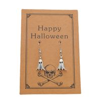 New Trendy Halloween Funny Ghost Skull Card Earrings main image 6