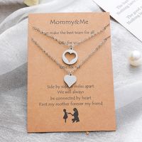 New Stainless Steel Heart-shaped Mother-daughter Parent-child Sweater Chain 2-piece Set main image 1