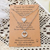 New Stainless Steel Heart-shaped Mother-daughter Parent-child Sweater Chain 2-piece Set main image 3
