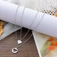 New Stainless Steel Heart-shaped Mother-daughter Parent-child Sweater Chain 2-piece Set main image 4