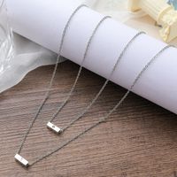 New Rectangular Alloy Clavicle Necklace Creative Simple Sun And Moon Couple Necklace 2-piece Set main image 4