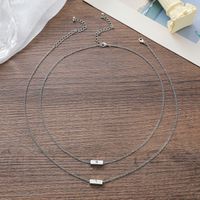 New Rectangular Alloy Clavicle Necklace Creative Simple Sun And Moon Couple Necklace 2-piece Set main image 5