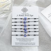 Nueva Pulsera De Ojo De Demonio Con 7 Nudos, Juego De 6 Piezas De Pulsera Trenzada Con Tarjeta Roja De La Suerte main image 3