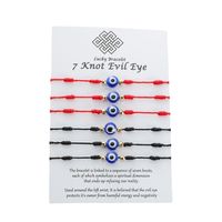 Nueva Pulsera De Ojo De Demonio Con 7 Nudos, Juego De 6 Piezas De Pulsera Trenzada Con Tarjeta Roja De La Suerte main image 6