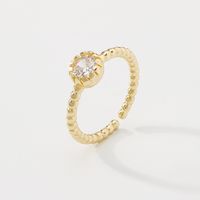 European And American Jewelry Simple Fashion Ring Geometric Round Zircon Copper Rings sku image 3